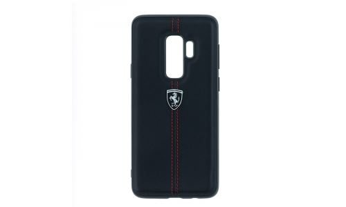 Coque Ferrari collection Heritage cuir noir Galaxy-S9+