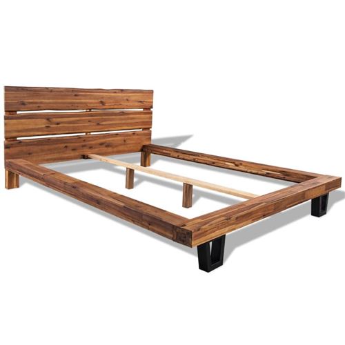 vidaXL Cadre de lit Bois d'acacia massif 180 x 200 cm