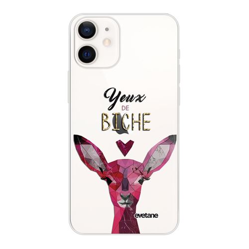 Coque pour iPhone 12 mini souple transparente Yeux De Biche Motif Ecriture Tendance [Evetane®]