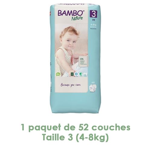 Couches Bambo Nature Midi T3 (4-8kg) - 1 paquet 52