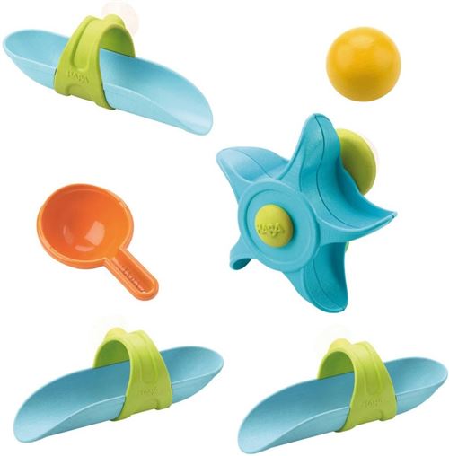 Haba jouets de bain en marbre cascade bleu 6-pièces
