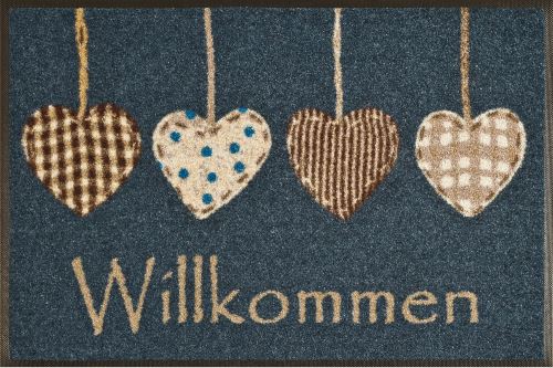 wash + dry - Tapis Cottage Hearts 50x75, Rouge