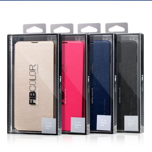 Etui en PU fib color ii slim stand or pour votre Samsung Galaxy S10
