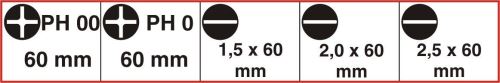 Connex COXT977008 Set de tournevis de mécanique de précision fente/PH 5 pièces, Argent/noir/rouge