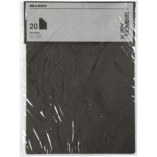 Creotime papier texturé 21 x 29,7 cm 20 pièces noir