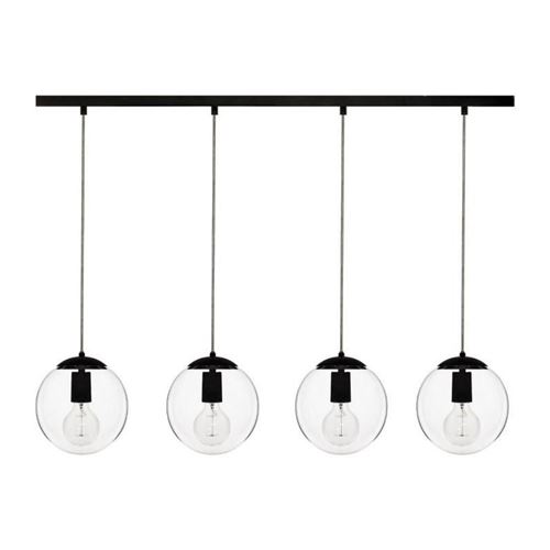 Lampe Suspension 4 Boules Nunn 150cm Noir