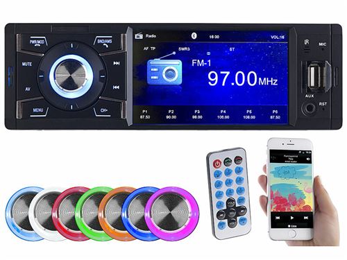 Autoradio bluetooth 1DIN avec écran couleur CAS-3445.BT