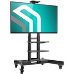 ONKRON Professionnel Support TV Roulettes pour Écran de 40”-70, jusqu'à 45,5 kg, Pied Universel pour TV Mobile Max VESA 600x400 - TS1552-B