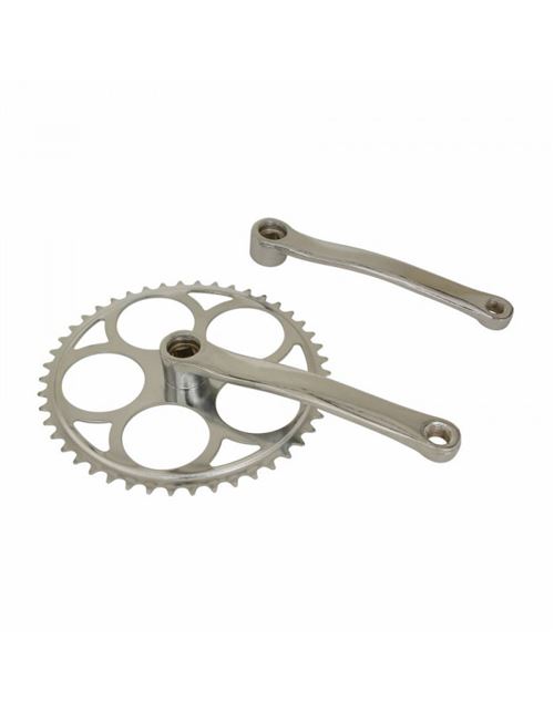 Pedalier city p2r acier chrome 170mm plateau 46d. chaine 3.30 (boitier 127mm)
