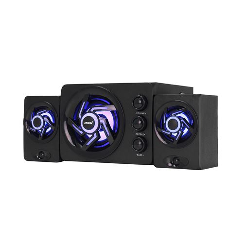 SADA Multimedia Desktop Computer Speaker LED Light Lumière colorée noire noire 1