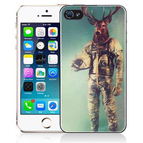 Coque pour iPhone 4/4S animal astronaute cerf