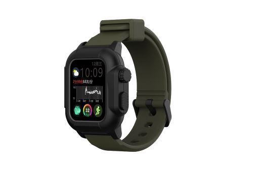 Bracelet en silicone WISETONY pour Apple Watch Series 4 40mm - Noir&Vert foncé