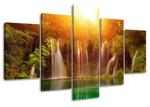 Visario 5503 Jeu de 5 tableaux motif cascades 160 x 80 cm