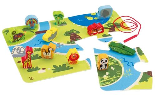 Hape Sur le jeu de jeu en bois Safari 16 pièces