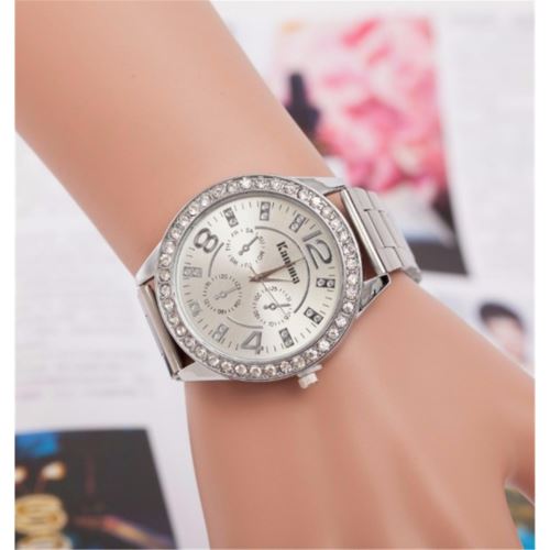 Montre Femme Quartz Rhinestone Inox #22 Argent