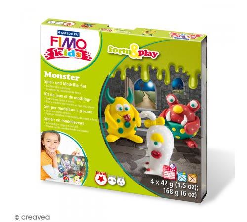 Kit pâte Fimo Kids - Monster - niveau Facile