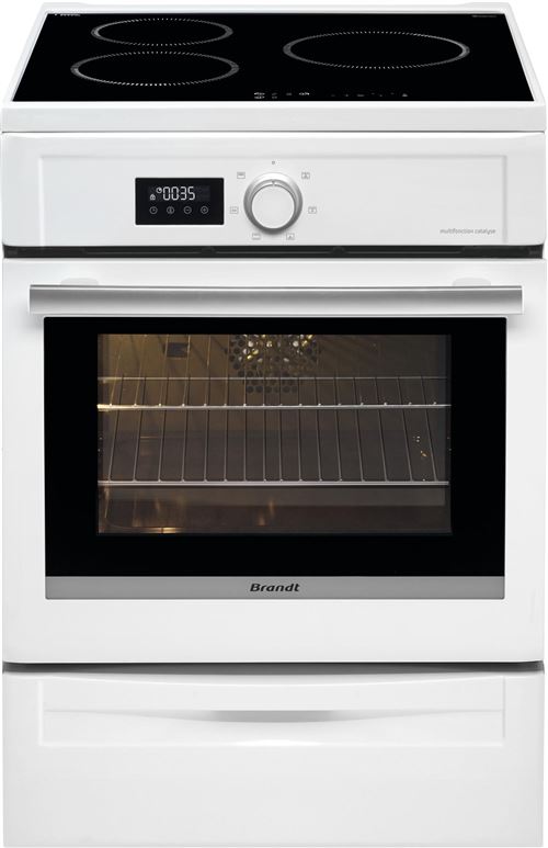 Brandt BCI6653W - Cuisinière - pose libre - largeur : 60 cm - profondeur : 61.8 cm - hauteur : 85 cm - avec système auto-nettoyant - blanc