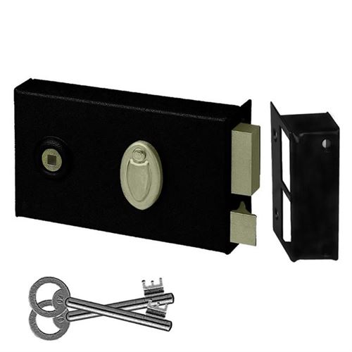 Abus Noir - Serrure En Applique Horizontale À Fouillot Ouvrant Droite - Image 1