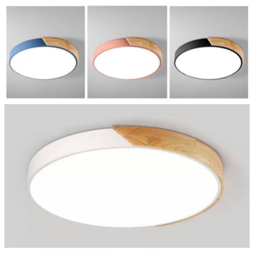 Ronde Plafonnier Lampe LED Moderne Macaron Couleur Simple Maison Chambre Enfant Restaurant Noir