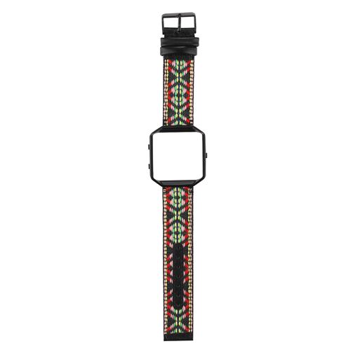 Bracelet en tissu vintage avec coque de protection pour Fitbit Blaze - Multicolore #1