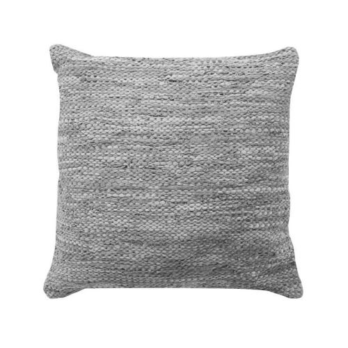 Coussin en cuir tressé Skin - 45 x 45 cm - Gris clair