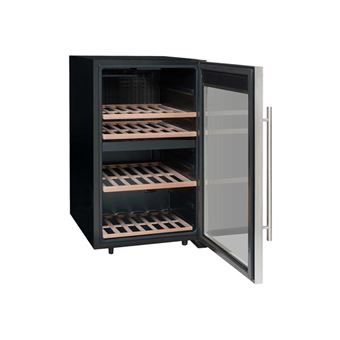 La Sommelière Service LS51.2Z - Cave à vin - pose libre - largeur : 48 cm - profondeur : 56.5 cm - hauteur : 83.8 cm - 118 litres - classe G - noir/inox
