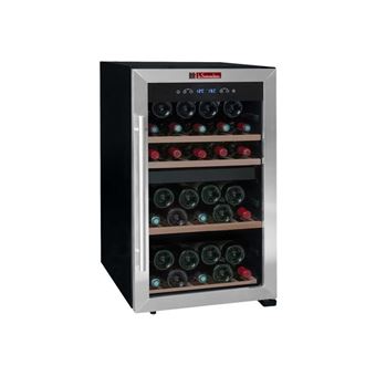 La Sommelière Service LS51.2Z - Cave à vin - pose libre - largeur : 48 cm - profondeur : 56.5 cm - hauteur : 83.8 cm - 118 litres - classe G - noir/inox