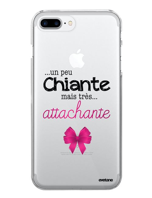 Coque pour iPhone 7 Plus / 8 Plus souple transparente Un peu chiante tres attachante Motif Ecriture Tendance Evetane