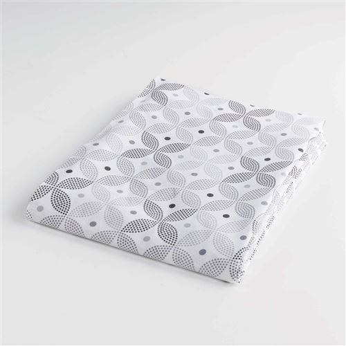 Drap plat 1 personne 180 x 290 cm imprime 57 fils allover moma Gris souris