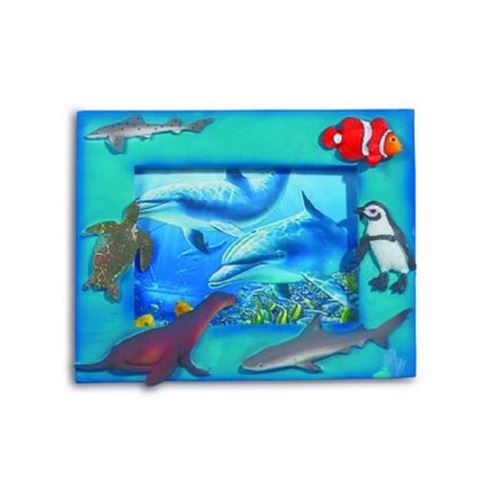 IMPEXIT - Cadre Photo Animaux de la mer en résine 18/23/1,5 cm