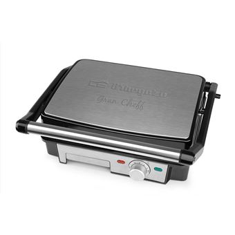 Grill multifonction Orbegozo 4570 Noir 2200W – Plaques pliantes 180° – Thermostat réglable – Bac récupérateur de sauces - 1