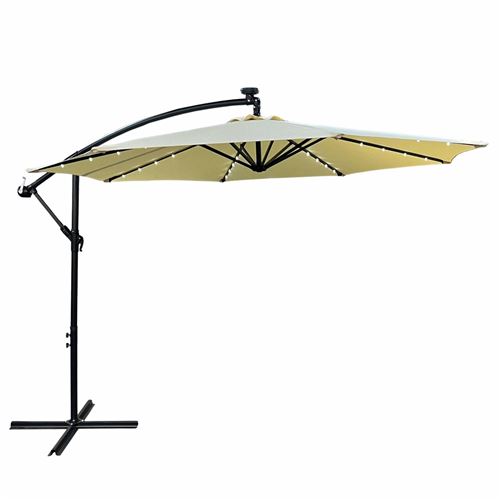 Parasol de jardin - MILIN - 245x300x300 - &Eacute;clairage LED - Protection UV 
