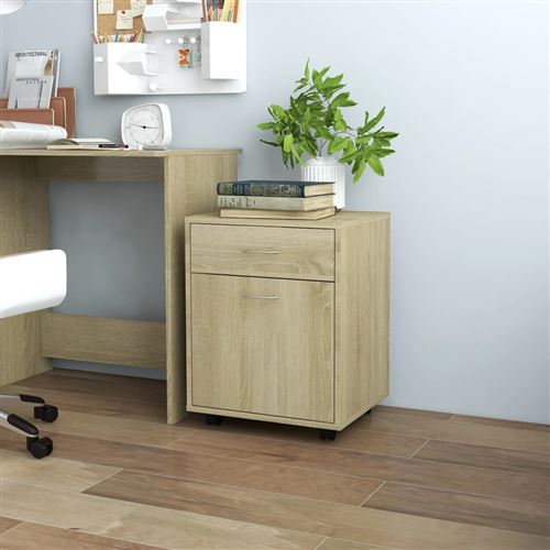 vidaXL Armoire à roulettes Chêne sonoma 45x38x54 cm Aggloméré