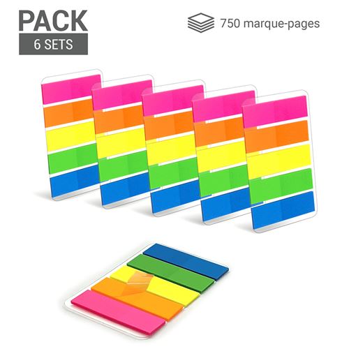 1600 Pièces Marque Page Adhesif, Colorées Postite pour Livre, Transparentes  Marque Page Adhesif, Marque Page Autocollant pour Document, Fichier