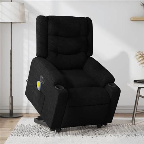 Non Communiqué Noir Vidaxl Fauteuil De Relaxation, Massage, Inclinable Électrique Réglable Tissu