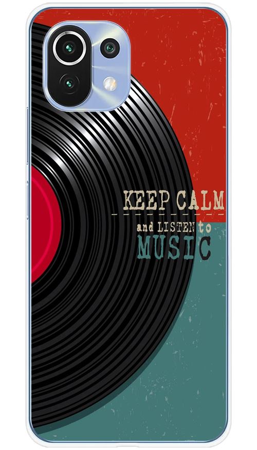 Coque en silicone imprimée compatible Xiaomi Mi 11 Keep calm