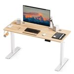 Bureau HOMAVO électrique réglable 160x80 cm – Fonction mémoire & anti-collision – Idéal télétravail – Finition bois naturel