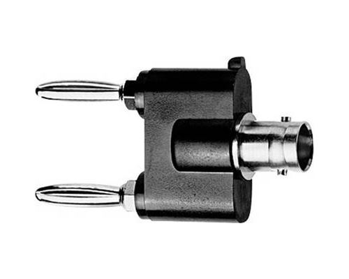 Telegärtner 100023659 Messadapter BNC-Buchse - Lamellenstecker 4 mm, Lamellenstecker 4 mm Schwarz, Silber