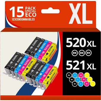 Lot De 5 Cartouches D'encre Compatibles Pour Canon MP560 (PGI520/521) – Multicolore