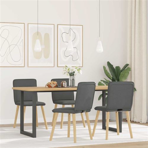 vidaXL - Chaises à manger - Gris - Lot de 4 - Image 3