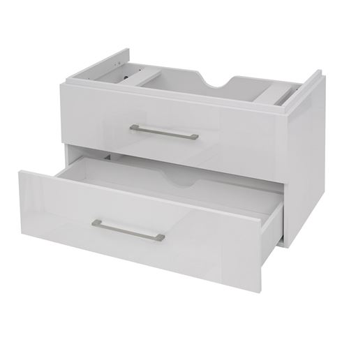 Premium Meuble sous-lavabo MENDLER HWC-D16 brillant 90cm blanc