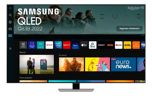 TV Samsung QLED Qe65Q83B 4K UHD 65'' Argent