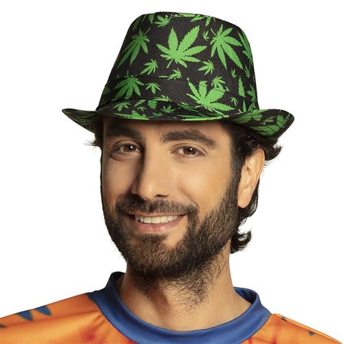 chapeau borsalino feuilles cannabis rasta - 82017