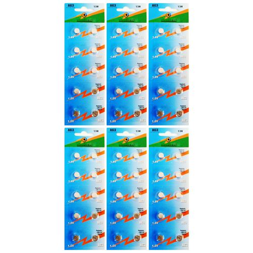 Lot de 60 Piles bouton plates type AG3 1,5V compatibles 392 / LR41 / SR41SW - Visiodirect -