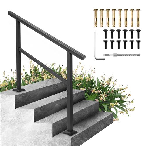 Non Communiqué Vevor Rampe Escalier Main Courante Rampe En Aluminium D'escalier Extérieur 121X89,5Cm