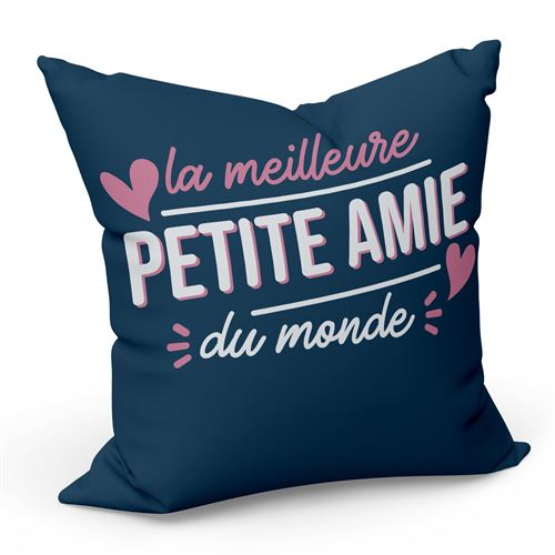 Fabulous Coussin Bleu La Meilleure Petite Amie du Monde [40x40 cm]