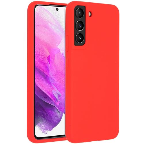 Accezz Coque Liquid Silicone pour Samsung Galaxy S22 Plus Rouge