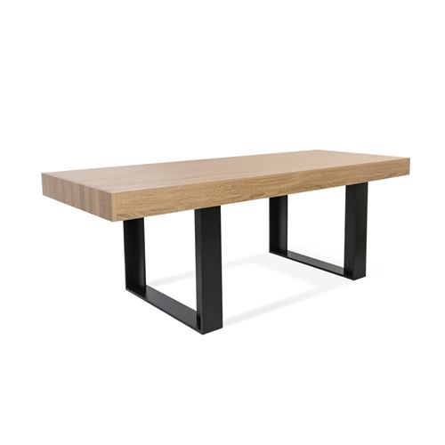 ID Market - Table à manger - Phoenix - Bois - Noir - 200 cm - Image 3