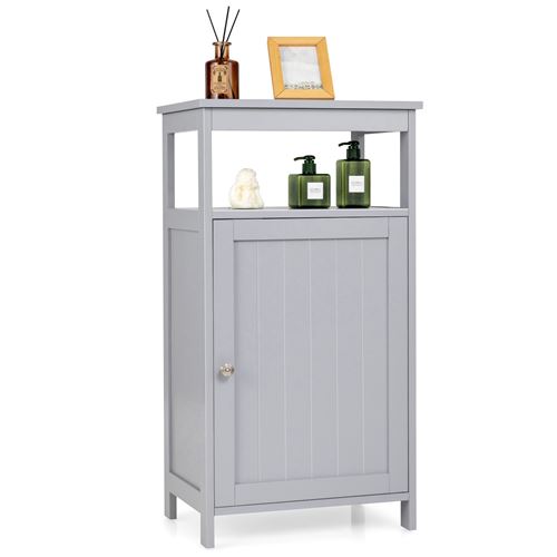 Armoire De Salle De Bain étroite En PVC - Avec Porte Et étagère Ouverte - Rangement Gain De Place - Imperméable