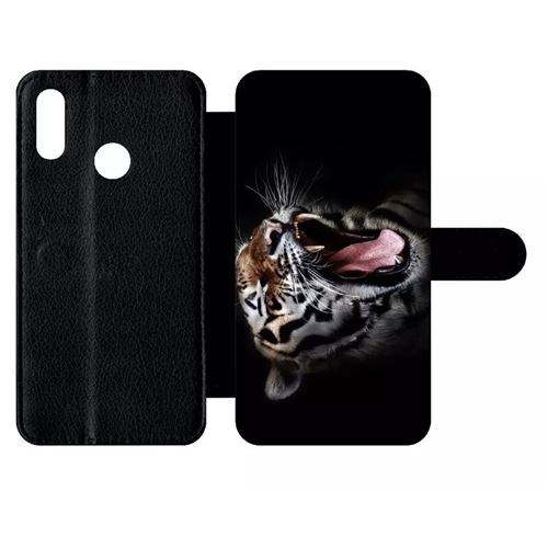 Etui My-Kase pour P smart 2019 - tete de tigre sauvage - Simili-cuir Noir